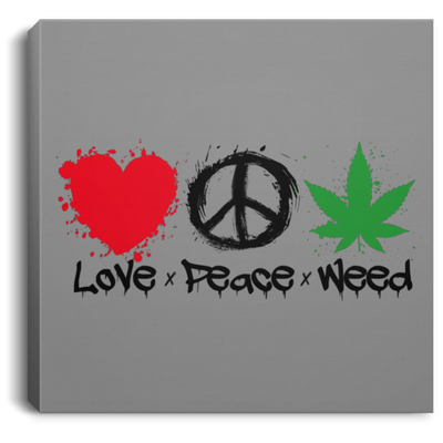 Love Peace Weed Canvas With Frame