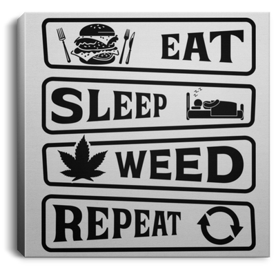 Ear Sleep Weed Repeat Canvas With Frame