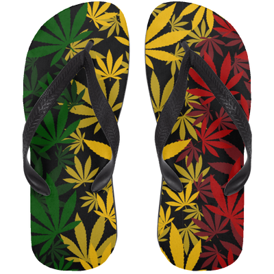 Rasta Marijuana Leaves Flip Flops