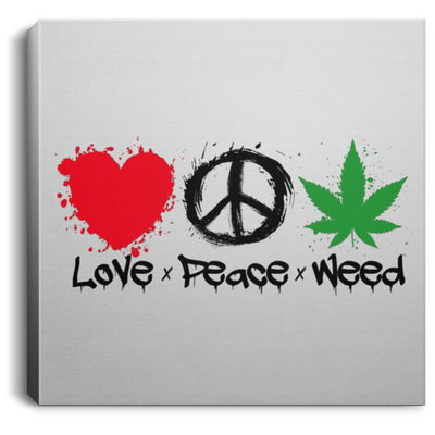 Love Peace Weed Canvas With Frame