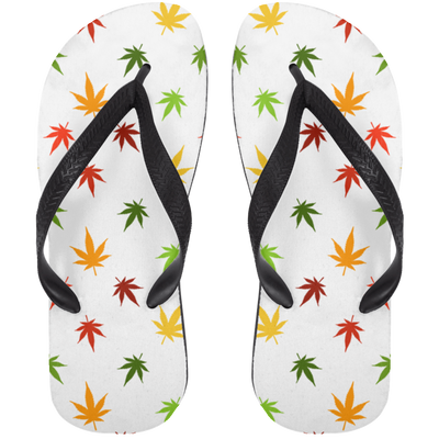 Cannabis Colorful  Leaf Flip Flops