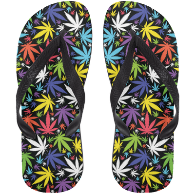 Marijuana Colorful Leaf Flip Flops