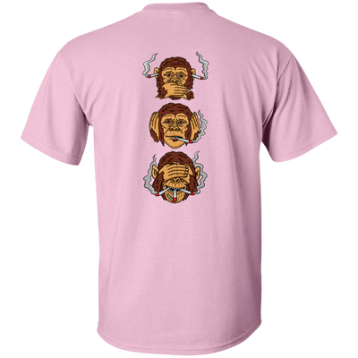 Smoking Monkeys (Print on Back) T-Shirt