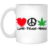 Love Peace Weed White Mug